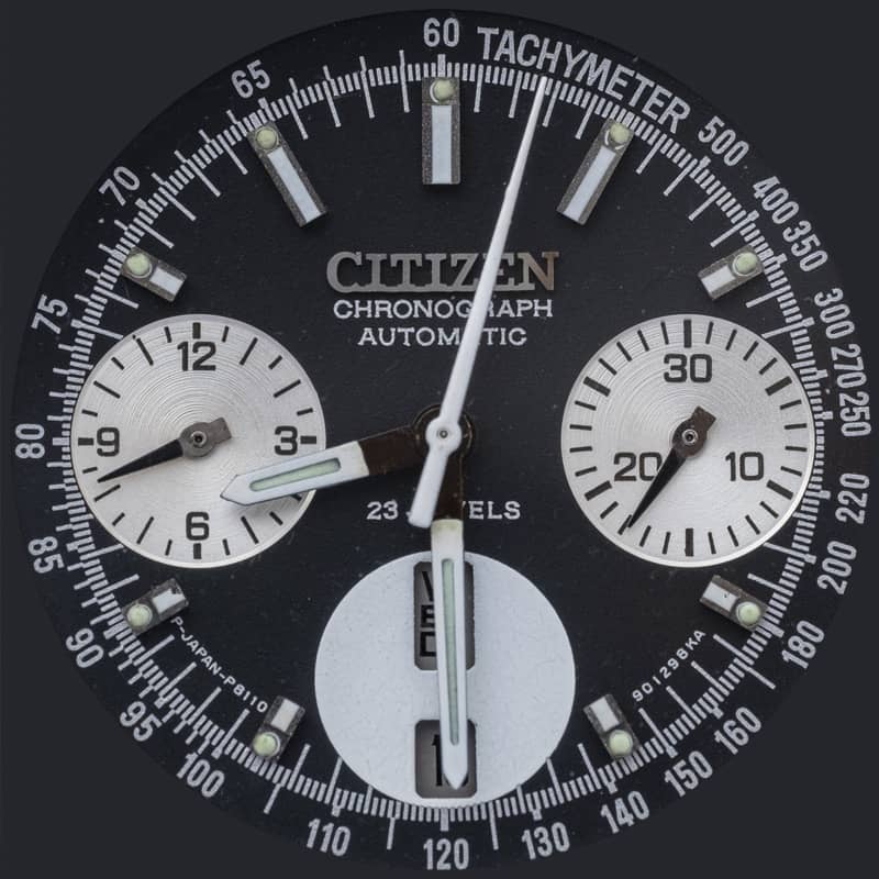 Citizen bullhead chronograph dial