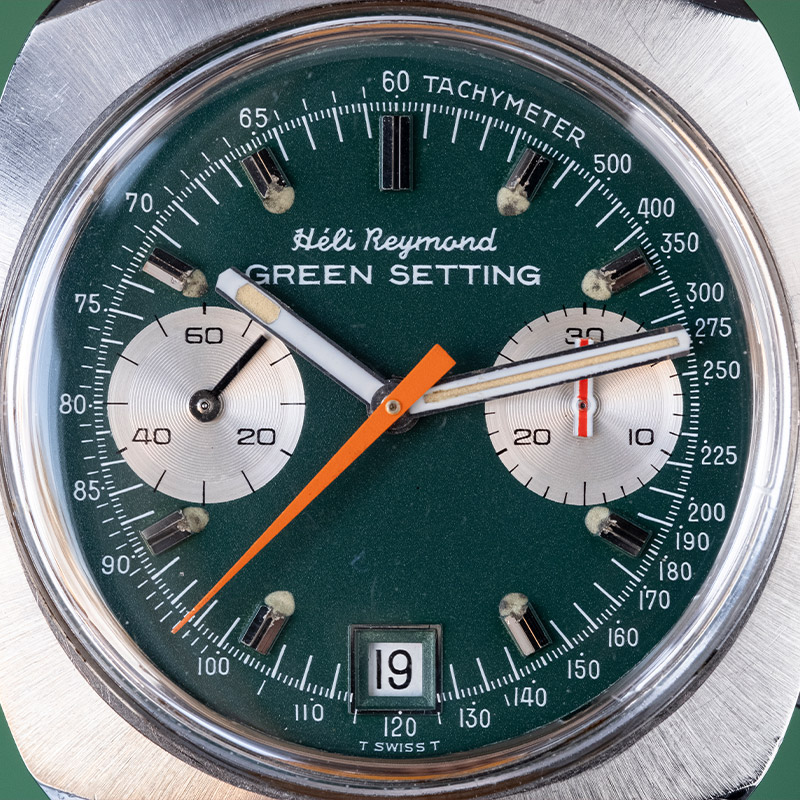 Héli Reymond Green Setting chronograph