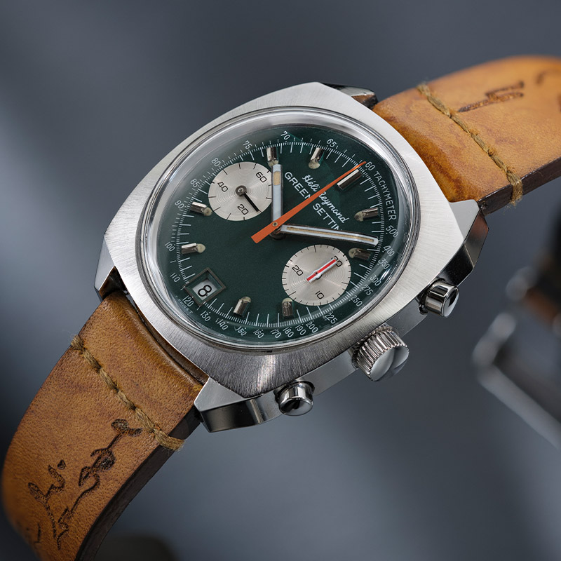 Héli Reymond Green Setting chronograph