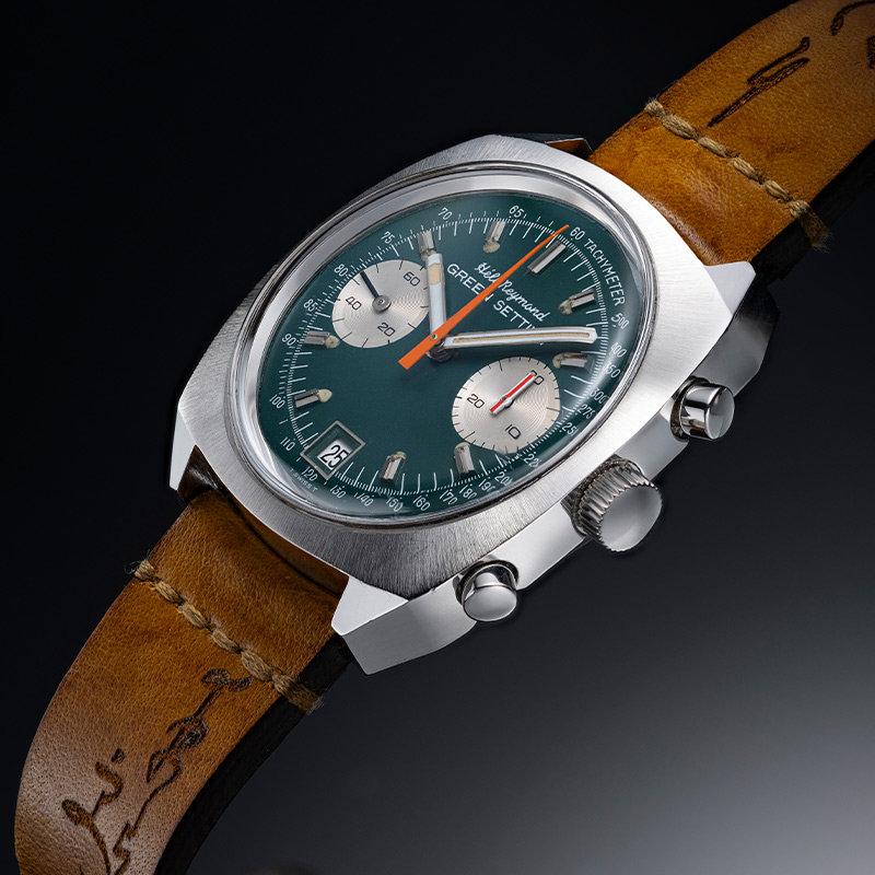Héli Reymond Green Setting chronograph