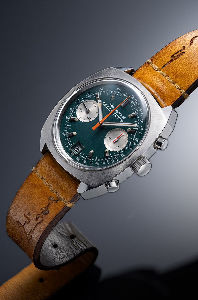 Heli Reymond Green Setting chronograph Valjoux 234