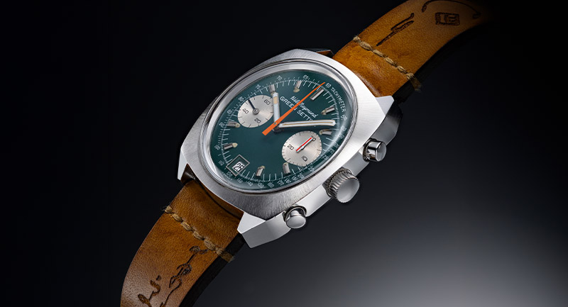 Heli Reymond Green Setting chronograph Valjoux 234