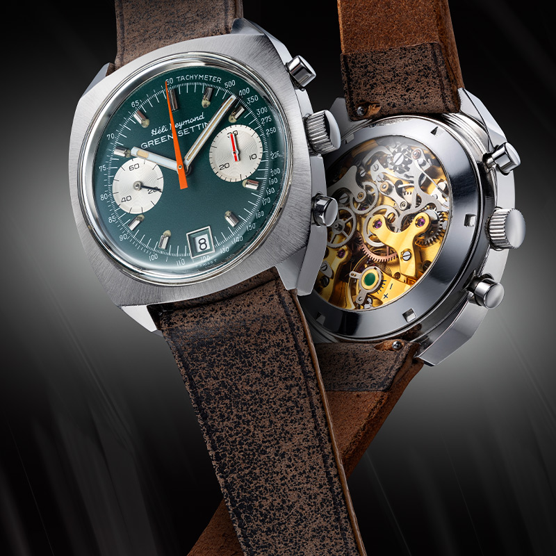 Curating timeless watches: Héli Reymond Green Setting chronograph