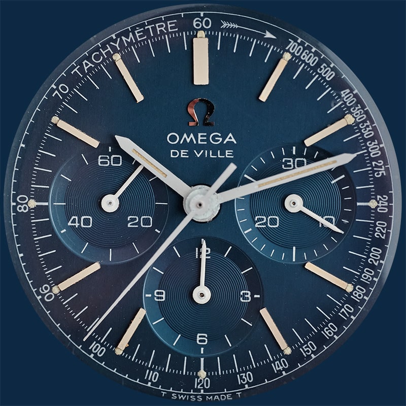 Omega De Ville 145.018 blue chronograph